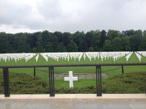 Patton's grave site rests in front of his troops.