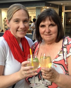 I'm having the Hugo, while Mom tries the drier white wine - there really is something for everyone!