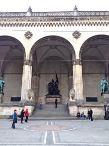 Right across from the street from the Residenz are the stairs where Hitler was arrested and sent to jail where he wrote "Mein Kopf."