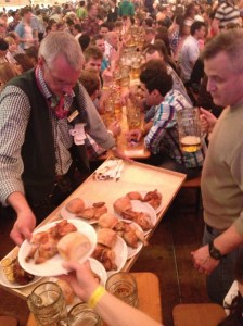 The chicken: You tell your waiter (who is surprisingly good) how many you want, give him the token you received when you checked in and he brings you your food. No condiments, no extras. And you will be happy with what you got!