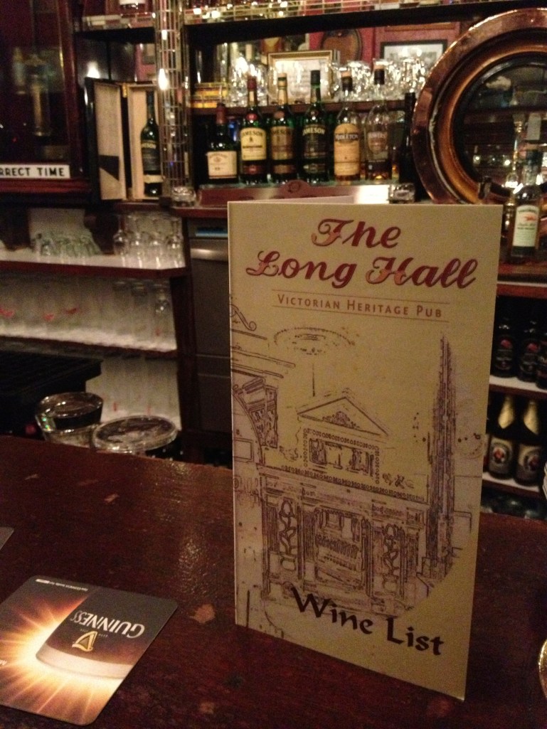 After dinner drinks at the Long Hall - one of the recommended pubs slightly off the beaten path!