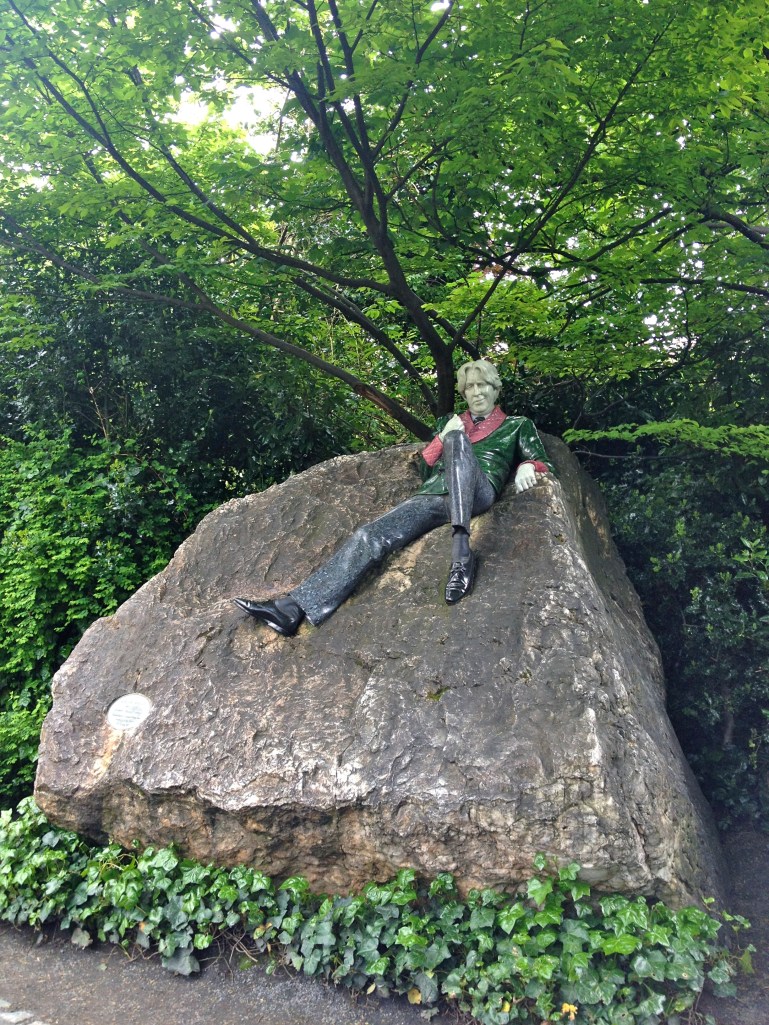 The Oscar Wilde statue in Merrien Square - Wilde was born in Dublin and his childhood house is directly across the street from this statue