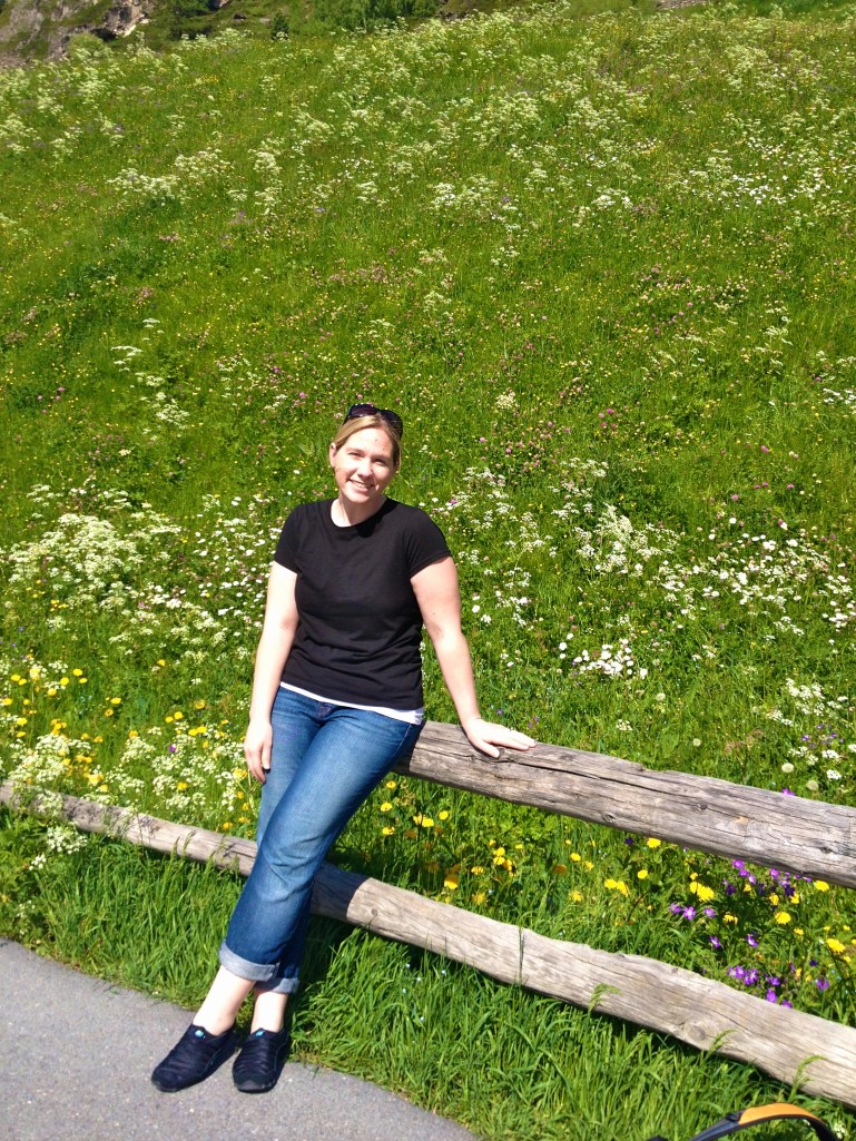 Pretty flower fields surrounded the mountains!