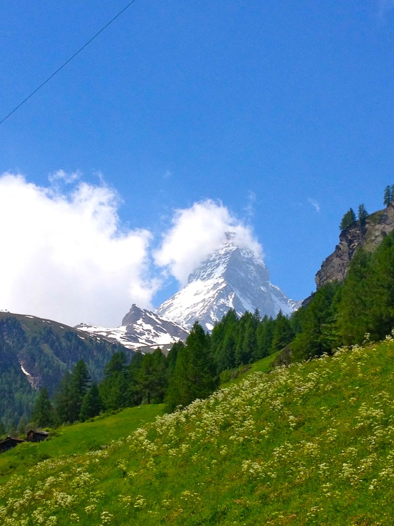 The Matterhorn finally started making an appearance on our way back down the mountain!