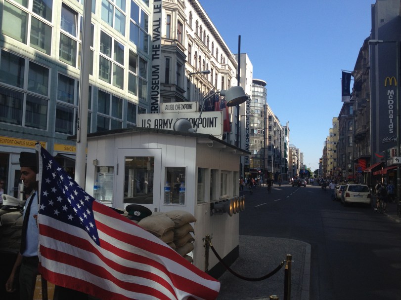 The checkpoint stand - a replica of what the original looked like.