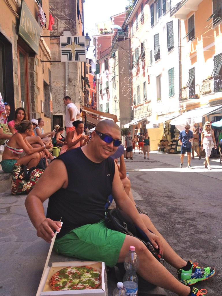 One of my favorite memories - eating a to-go pizza on the street corner and people watching!