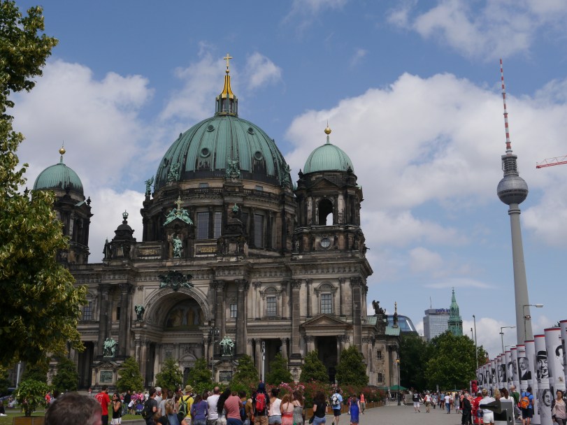 The perfect contrast of Berlin - the beautiful old Dom and the controversial TV Tower constructed by the Russians.