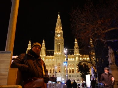John in front of the incredible Rathaus, or City Hall!