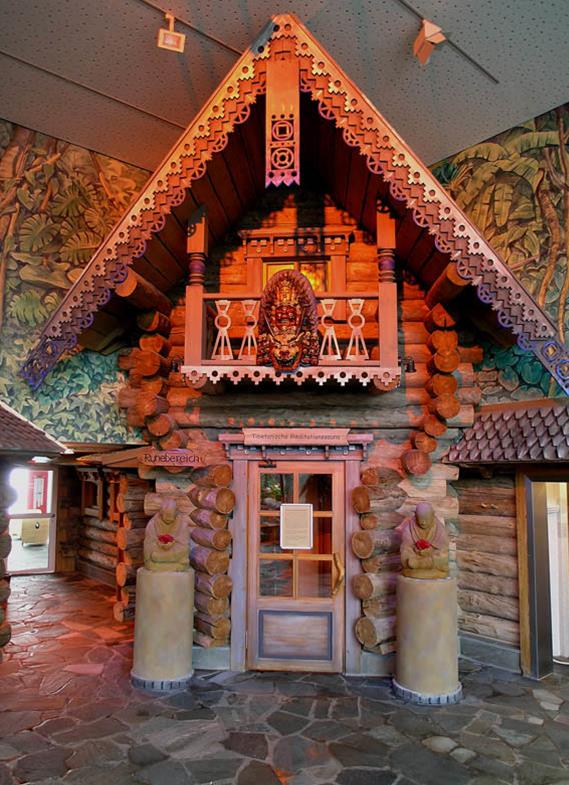 One of the cute, specialized sauna rooms inside the spa. Each sauna has a different theme.