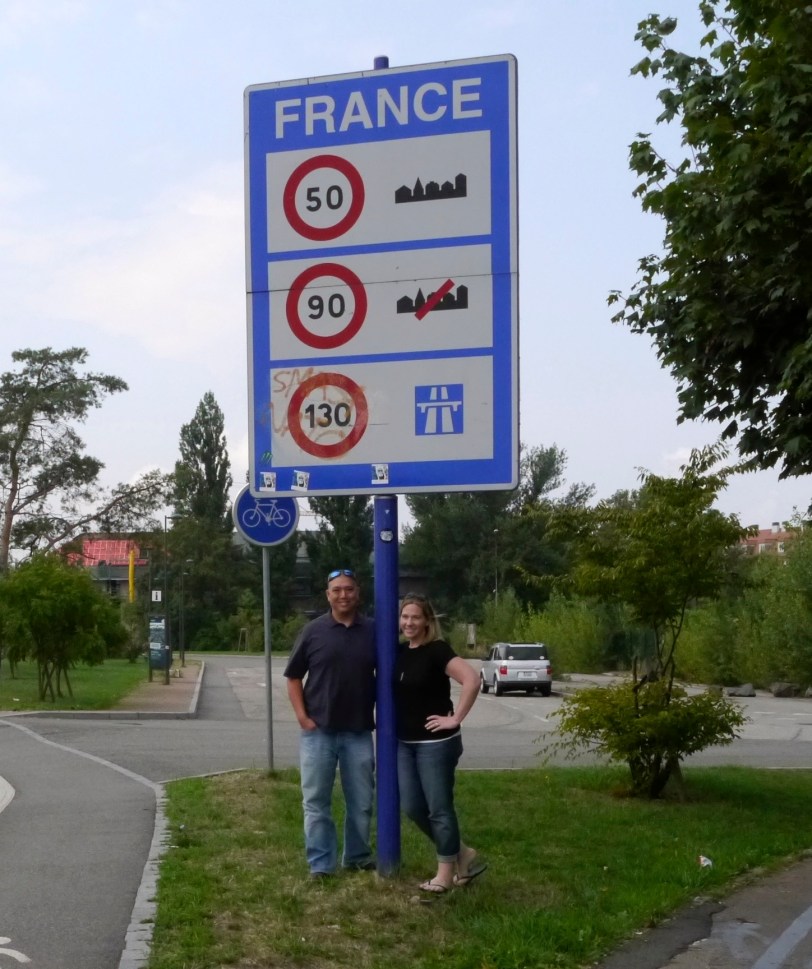 The oh-so-exciting crossing into France sign! :-)