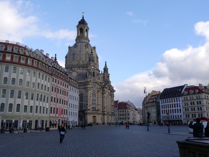 The main market square, highlighted by the Frauenkirche. It was only recently renovated (completed in 2005) and i