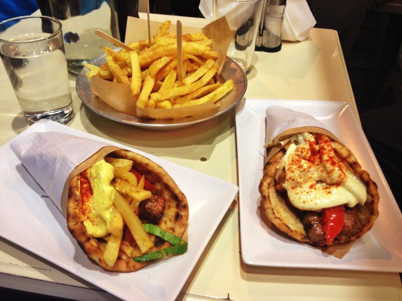 I can't begin to tell you how good this was...and the cost? Depending on whether or not we got sodas, the total would be between 7-9 euros for us both.