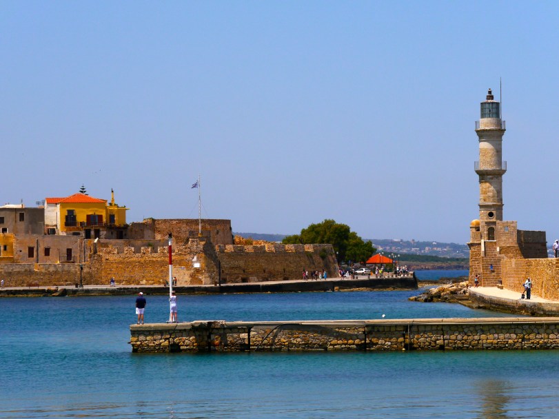 The entrance into the harbor, highlighted by the Venetian lighthouse, one of the oldest in the world!