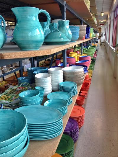 Rows of this colorful Fiesta Ware…we had a set picked out but figured we didn't need it right now.