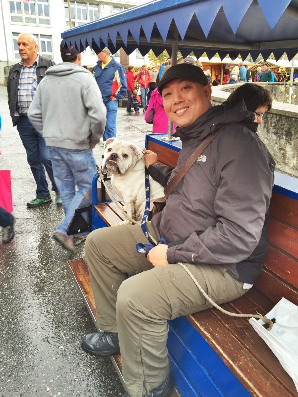 Time to head back down to the shuttle bus...lots of people took pictures of Caesar taking a ride!