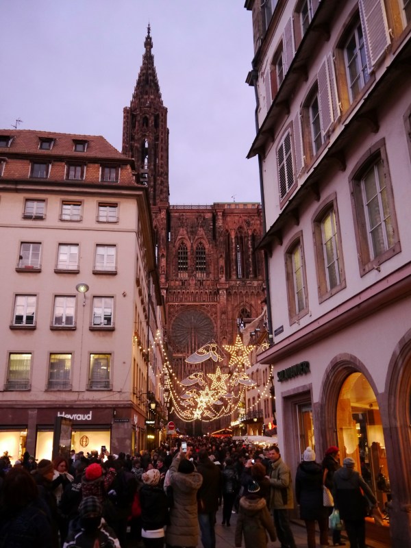 The gorgeous cathedral is even prettier with the lights!