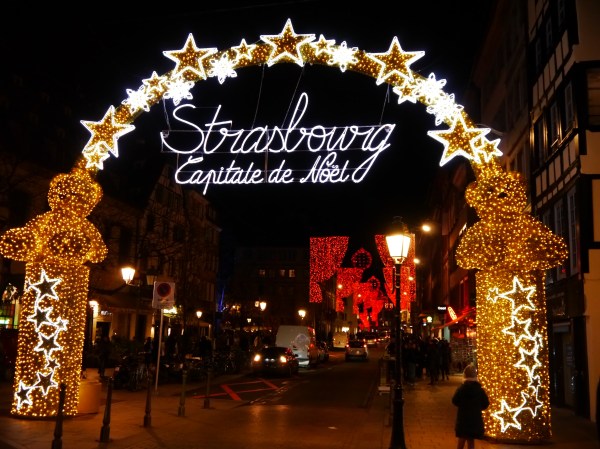 This sign doesn't lie - Strasbourg is the Capital of Christmas...at least the lights part!