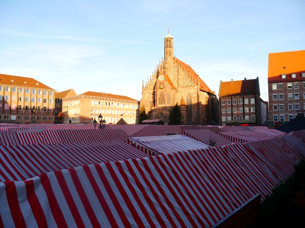 Rows and rows of cute stalls underneath the striped tents!