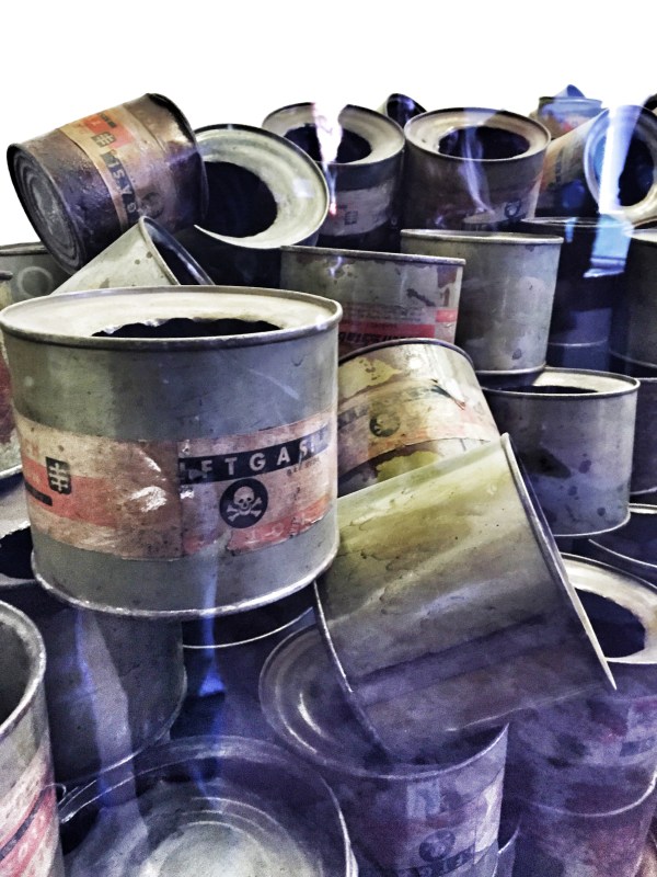 The cans that held the Zyklon-B that was used in the gas chambers.