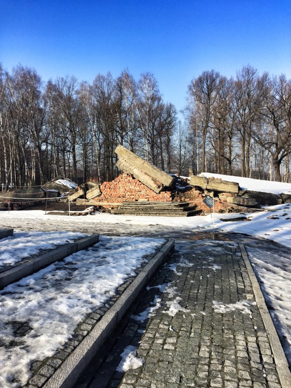 What is left of the gas chambers.