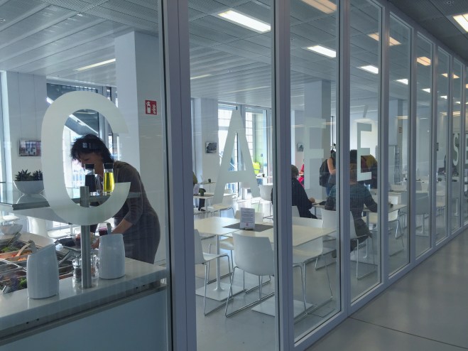 Of course this library doesn't do just vending machines...there is a proper cafe...with a salad bar!