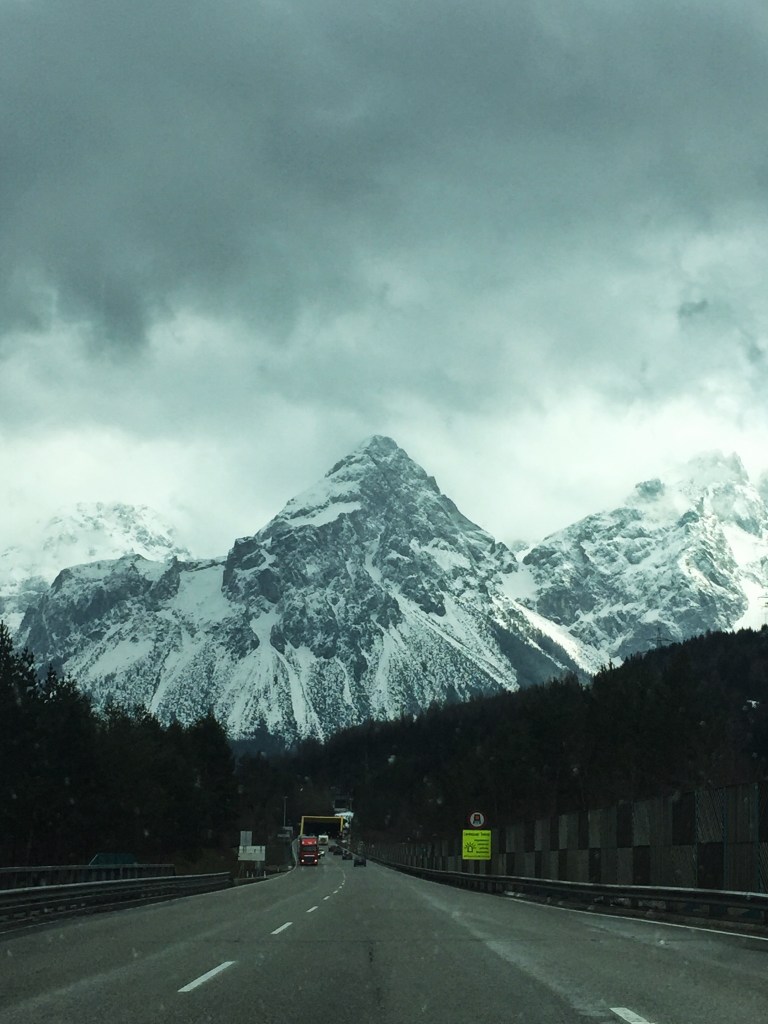 Between the German and Austrian border.
