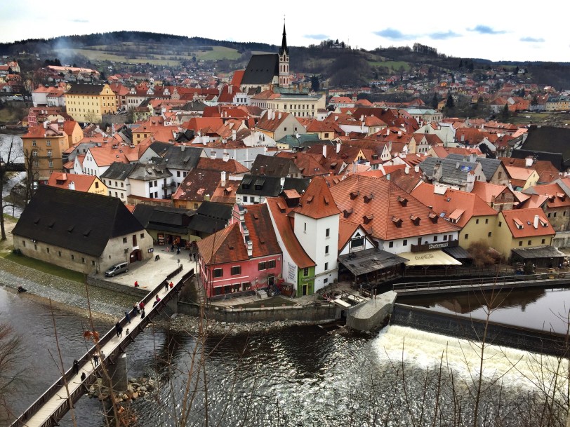 The view of the town from the castle...it is a real-life fairy tale village.