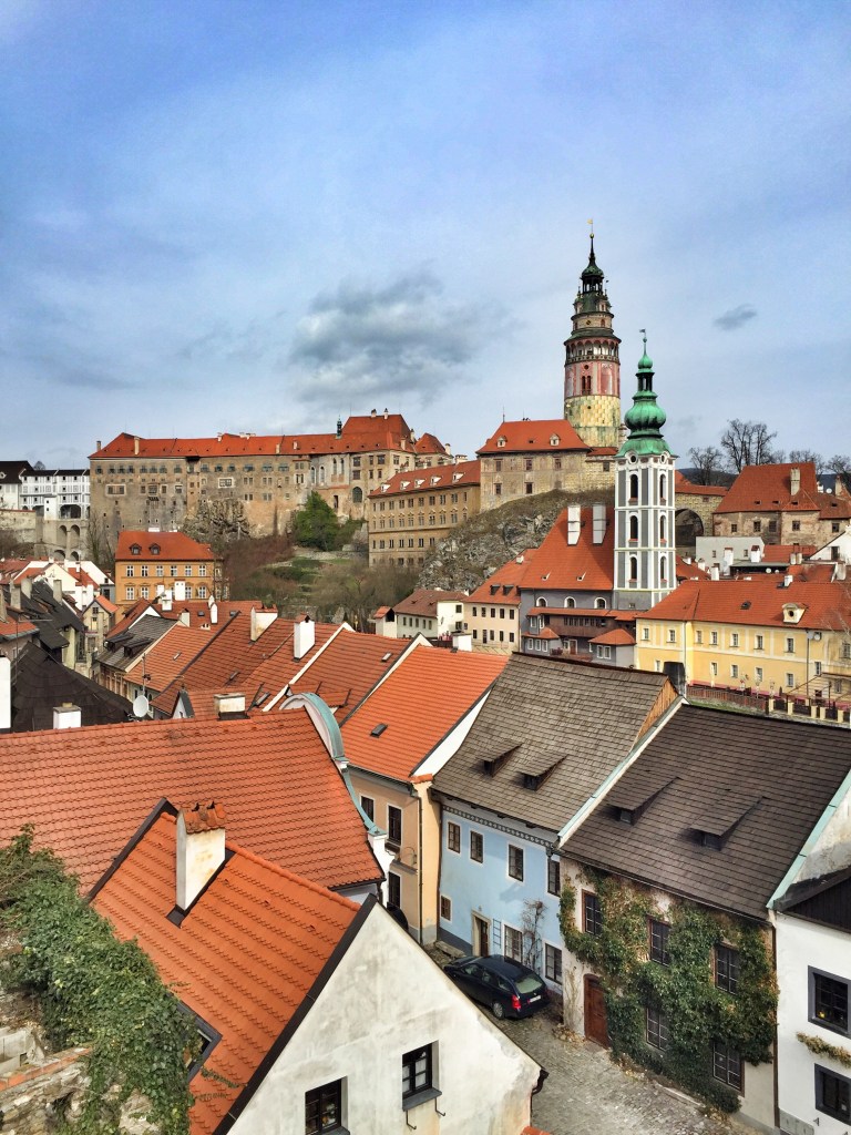 The castle and Cesky Krumlov rooftops!