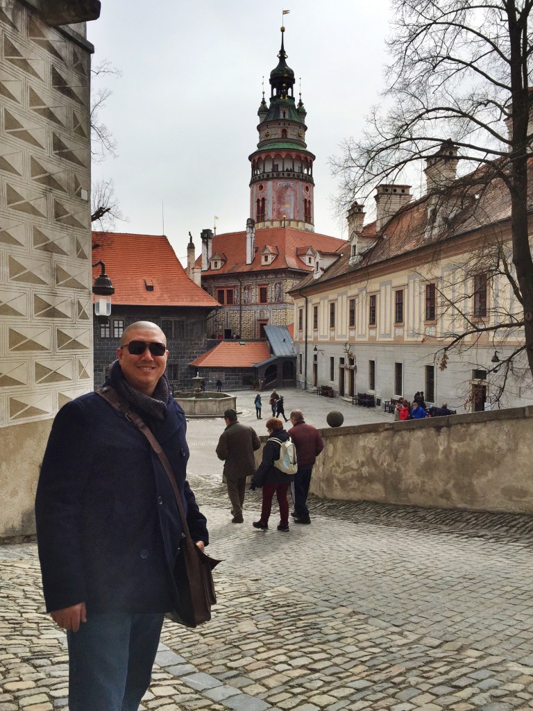 Johnny in the castle courtyard. We opted just to walk the grounds instead of doing a tour.