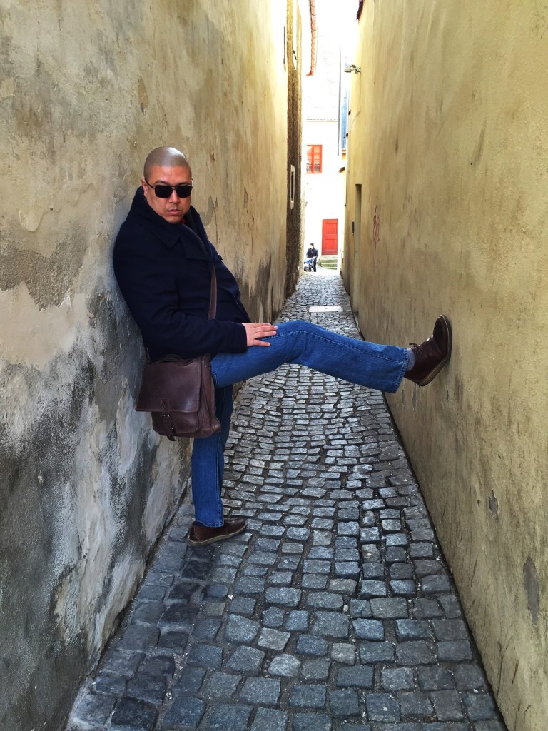 I can't take him anywhere...but he keeps me laughing, so he is the ideal travel partner!