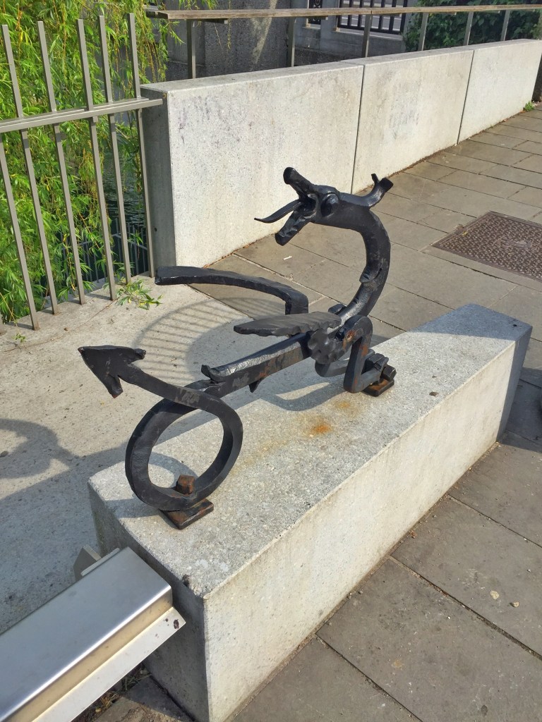 Dragons everywhere - a symbol of the town.