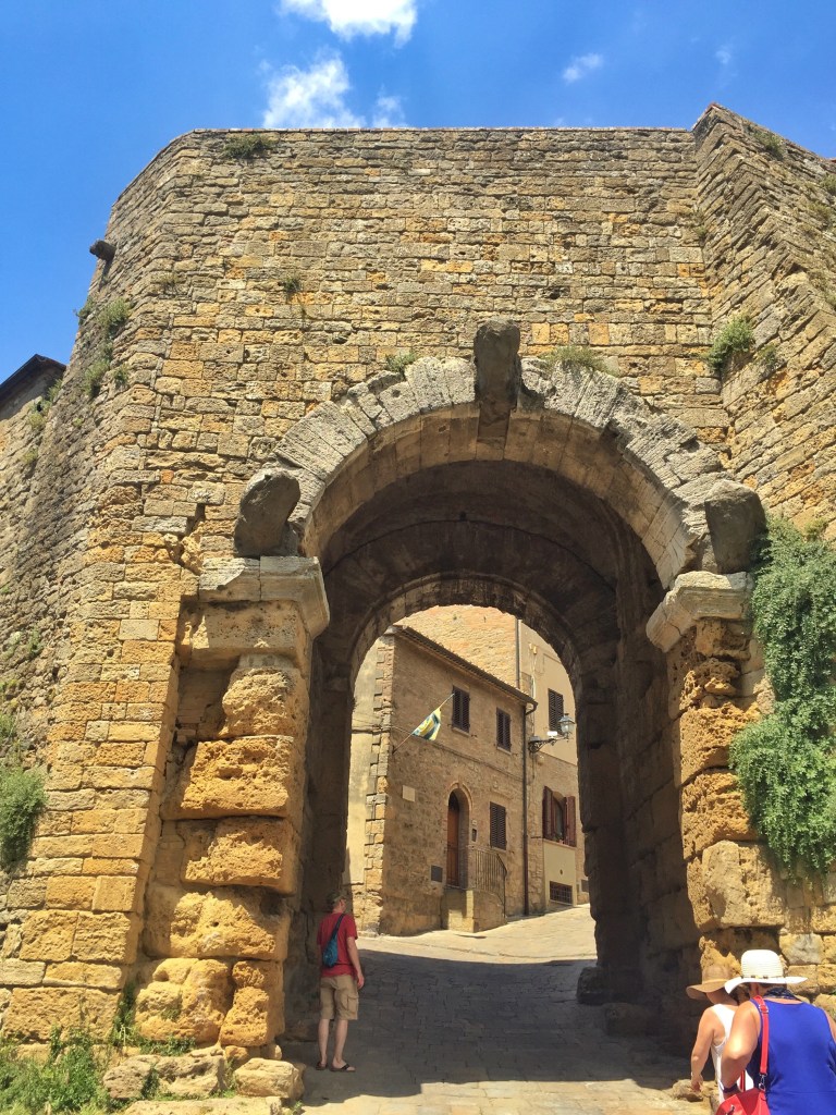 This is the Etruscan gate, built in the fourth century B.C. It was saved from ruin during WWII when the townspeople barricaded it from the Nazis, who were going to blow it up.