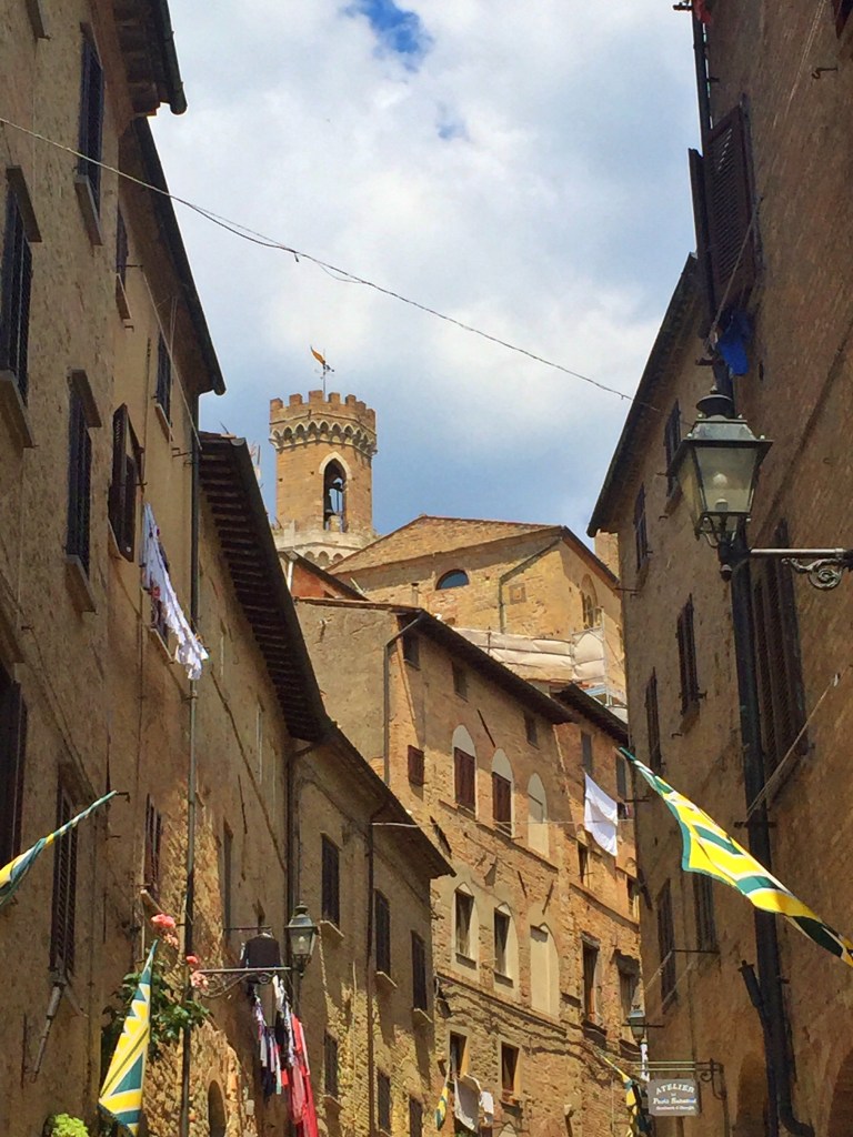 Walking back into town from the gate.