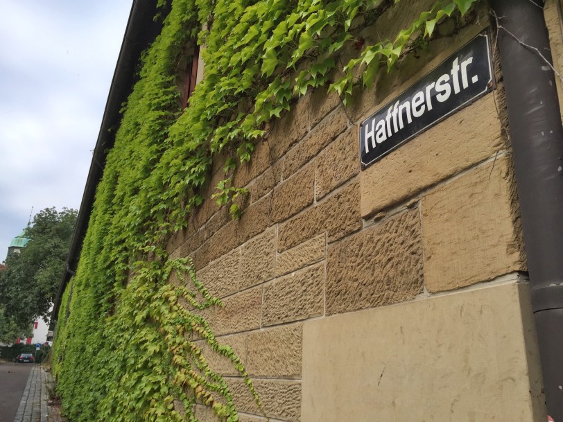 Our street - Haffnerstrasse. This building is like a community center, and a square where the weekly farmer's market is held is on the other side.
