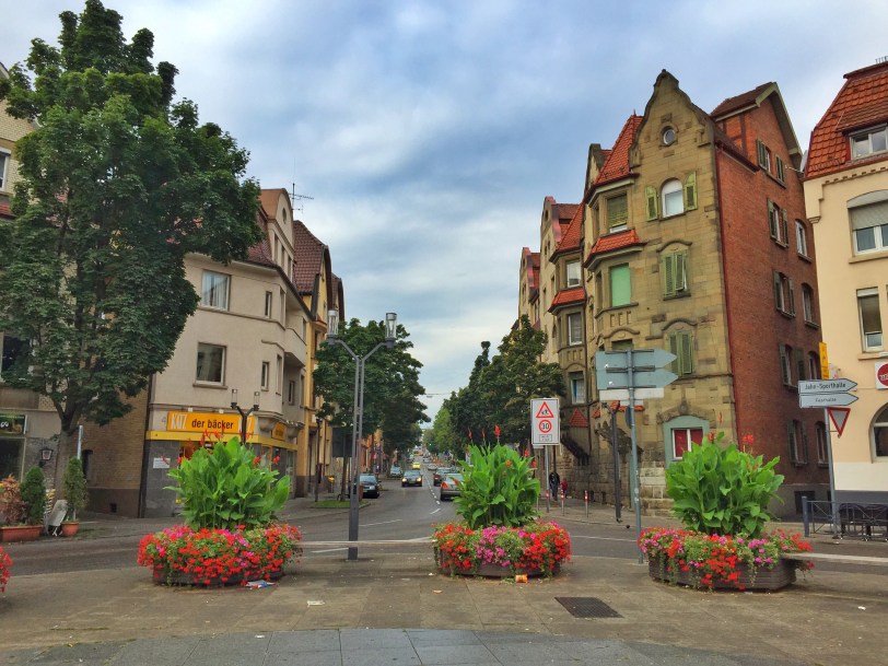 Looking out from the U-Bahn stop.
