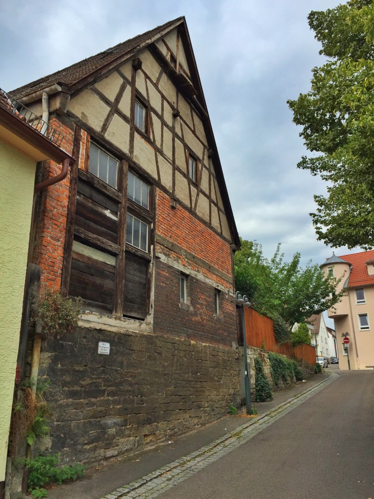 Up this road, if you turn right at the corner, you reach our place. If you go left, you reach the town church.