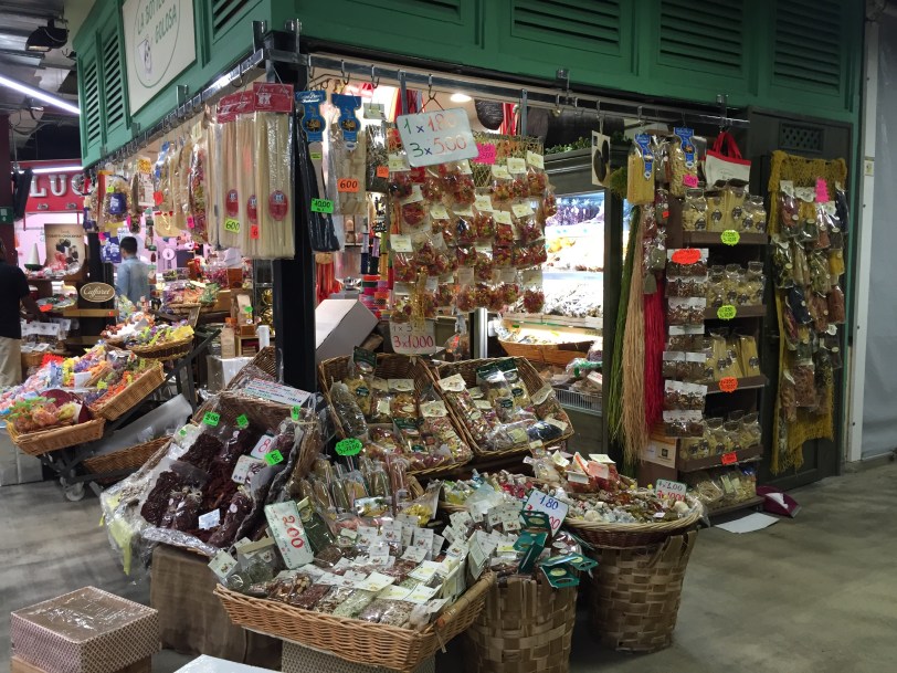 One of the many stands in the market.