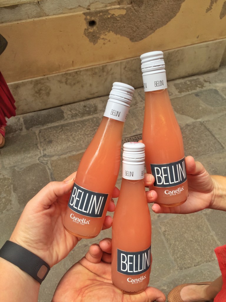 And you can't not drink a bellini! (You can have it at Harry's Bar like Hemingway, but only if you are willing to pay 18E...we weren't!)