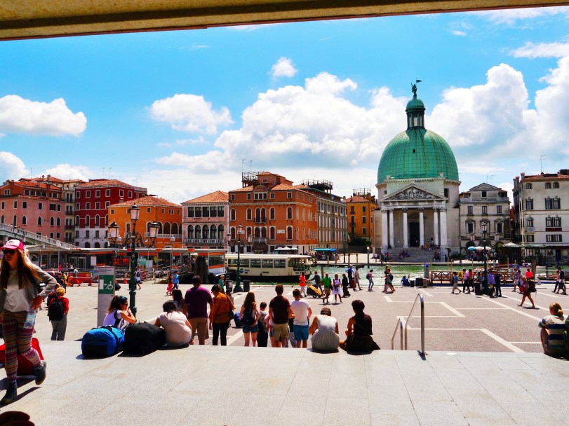 The view immediately out of the train station. 